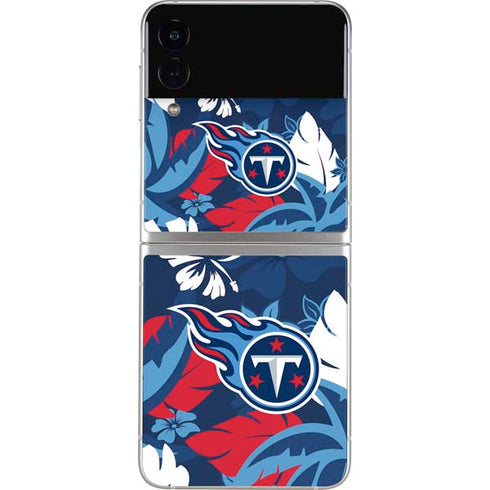 NFL Tennessee Titans Tropical Print Galaxy Z Flip3 5G Skin