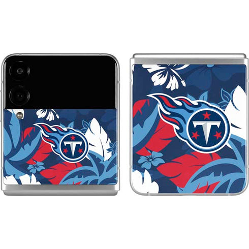 NFL Tennessee Titans Tropical Print Galaxy Z Flip4 5G Skin