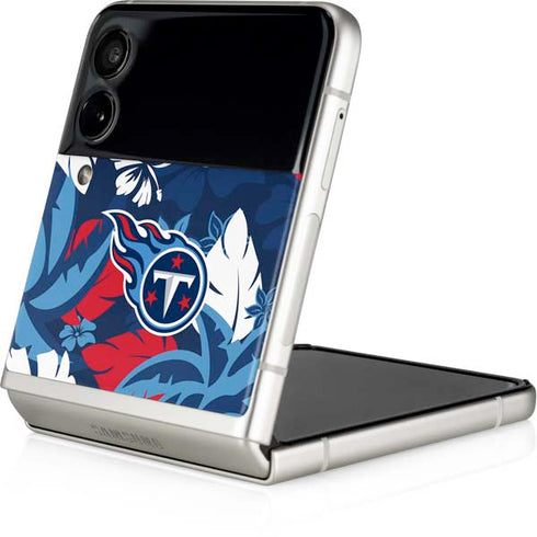 NFL Tennessee Titans Tropical Print Galaxy Z Flip4 5G Skin