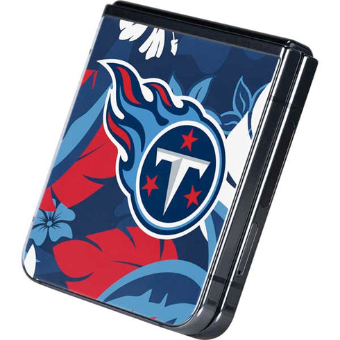 NFL Tennessee Titans Tropical Print Galaxy Z Flip5 5G Skin