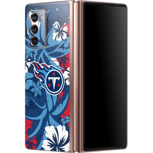 NFL Tennessee Titans Tropical Print Galaxy Z Fold2 5G Skin
