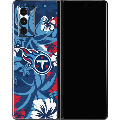 NFL Tennessee Titans Tropical Print Galaxy Z Fold2 5G Skin