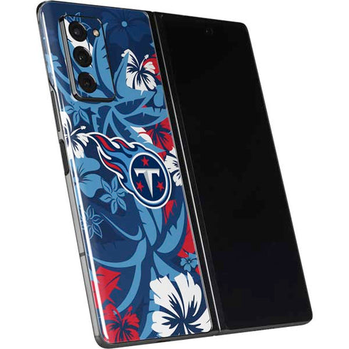 NFL Tennessee Titans Tropical Print Galaxy Z Fold2 5G Skin