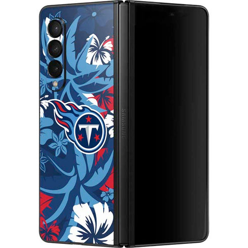 NFL Tennessee Titans Tropical Print Galaxy Z Fold3 5G Skin