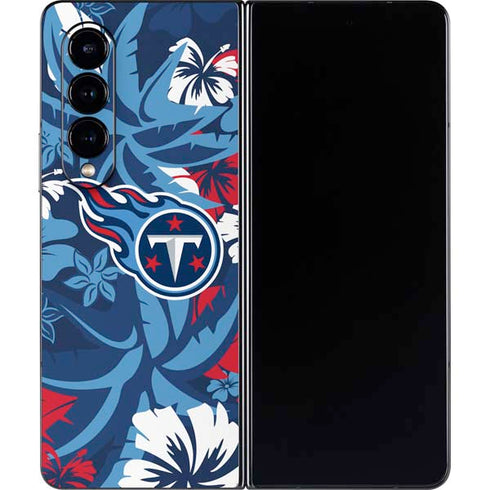 NFL Tennessee Titans Tropical Print Galaxy Z Fold4 5G Skin