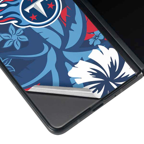 NFL Tennessee Titans Tropical Print Galaxy Z Fold4 5G Skin