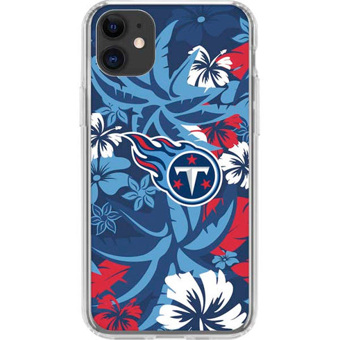 NFL Tennessee Titans Tropical Print iPhone 11 Clear Case