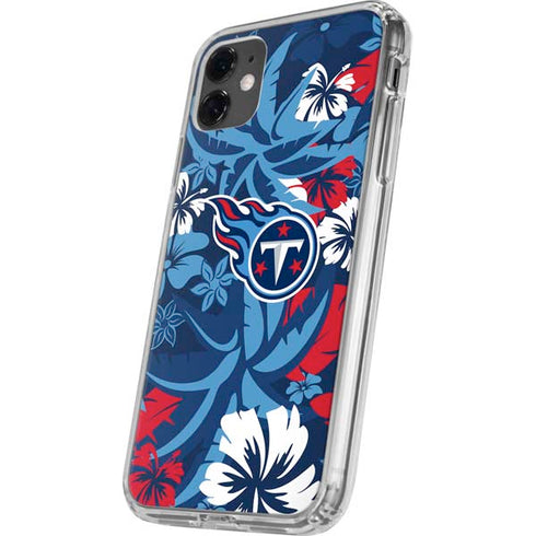 NFL Tennessee Titans Tropical Print iPhone 11 Clear Case