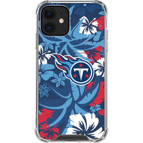NFL Tennessee Titans Tropical Print iPhone 12 Mini Clear Case