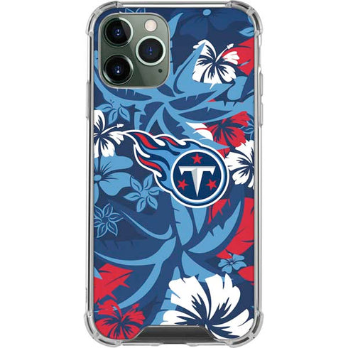 NFL Tennessee Titans Tropical Print iPhone 12 Pro Clear Case