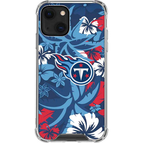 NFL Tennessee Titans Tropical Print iPhone 13 Mini Clear Case