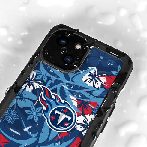 NFL Tennessee Titans Tropical Print iPhone 13 Mini Waterproof Case