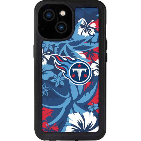 NFL Tennessee Titans Tropical Print iPhone 13 Mini Waterproof Case