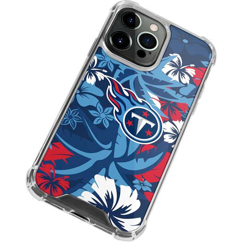 NFL Tennessee Titans Tropical Print iPhone 13 Pro Clear Case