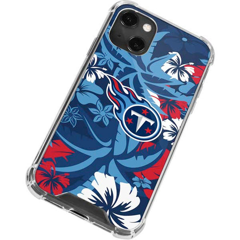 NFL Tennessee Titans Tropical Print iPhone 14 Plus Clear Case