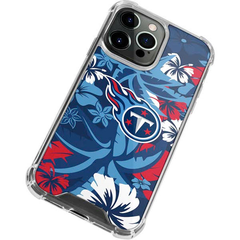 NFL Tennessee Titans Tropical Print iPhone 14 Pro Clear Case