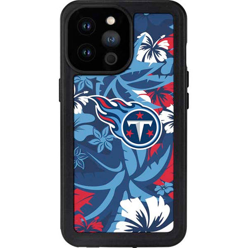 NFL Tennessee Titans Tropical Print iPhone 14 Pro Max Waterproof Case