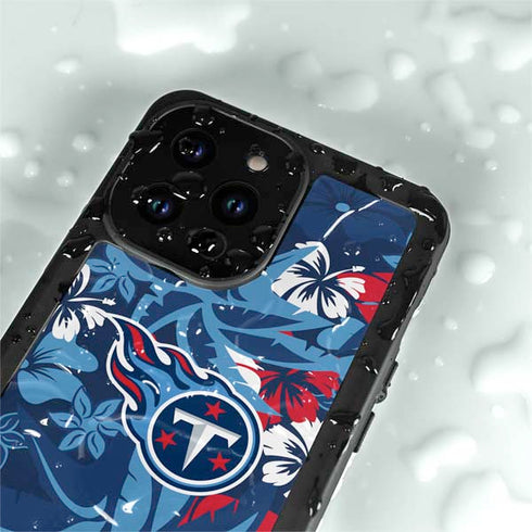 NFL Tennessee Titans Tropical Print iPhone 14 Pro Max Waterproof Case