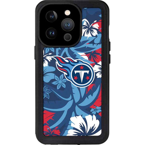 NFL Tennessee Titans Tropical Print iPhone 14 Pro Waterproof Case