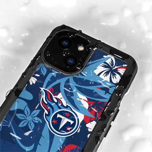 NFL Tennessee Titans Tropical Print iPhone 15 Plus Waterproof Case