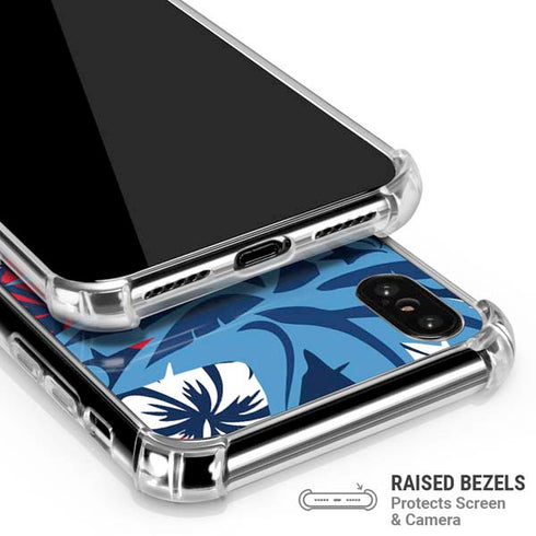 NFL Tennessee Titans Tropical Print iPhone XS Max Clear Case