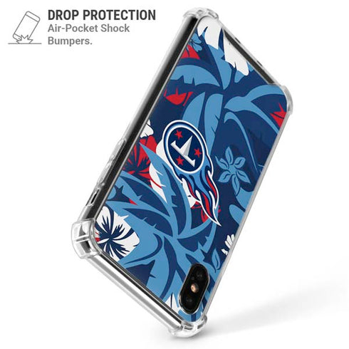 NFL Tennessee Titans Tropical Print iPhone XS Max Clear Case