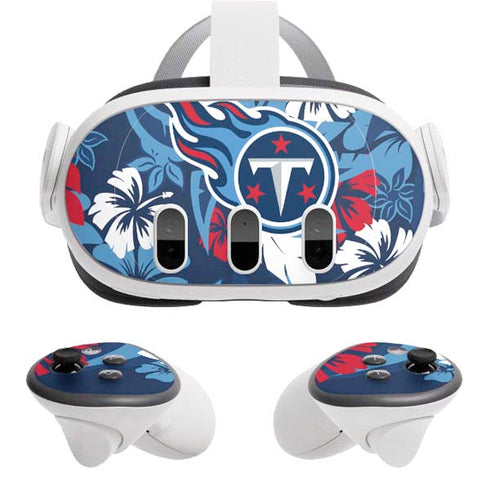 NFL Tennessee Titans Tropical Print Meta Quest 3 Skin