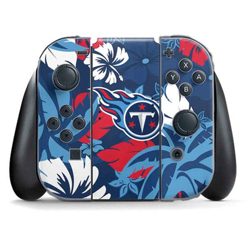 NFL Tennessee Titans Tropical Print Nintendo Switch (2017-2021) Joy-Con Controller Skin