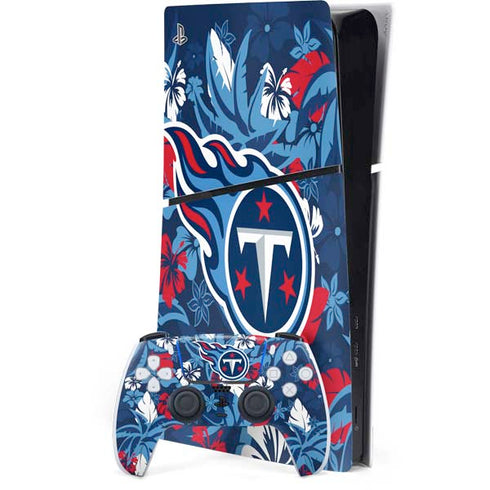 NFL Tennessee Titans Tropical Print PS5 Slim Digital Edition Bundle Skin