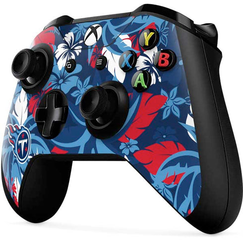 NFL Tennessee Titans Tropical Print Xbox One X Controller Skin