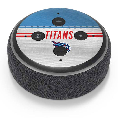 NFL Tennessee Titans White Striped Amazon Echo Dot Skin