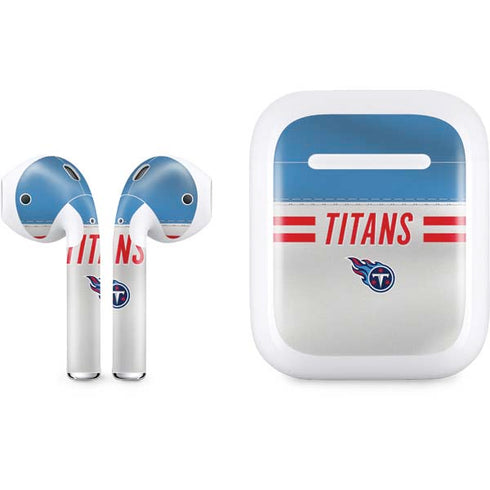NFL Tennessee Titans White Striped Apple AirPods Skin