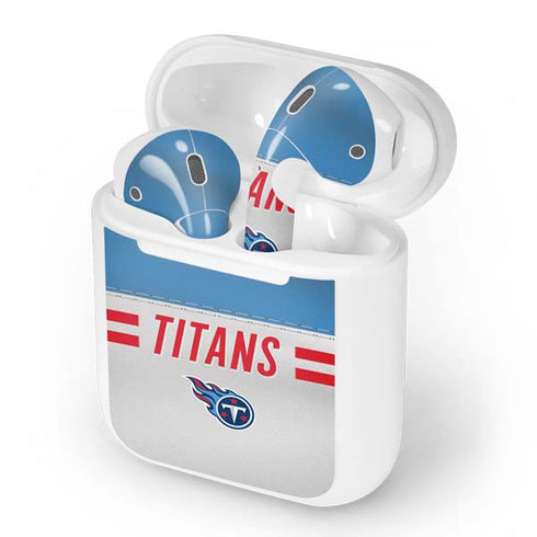 NFL Tennessee Titans White Striped Apple AirPods Skin