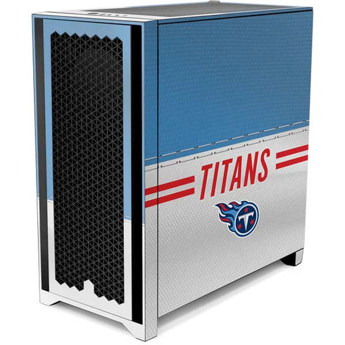 NFL Tennessee Titans White Striped Corsair 4000D Tempered Glass Mid-Tower ATX Case Skin
