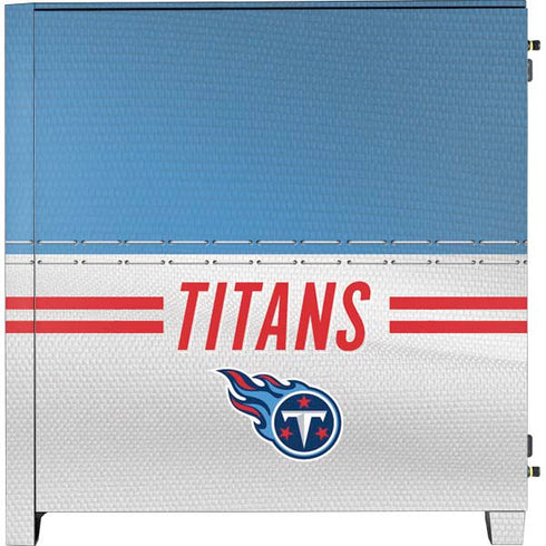 NFL Tennessee Titans White Striped Corsair 4000D Tempered Glass Mid-Tower ATX Case Skin