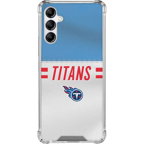 NFL Tennessee Titans White Striped Galaxy A15 5G Clear Case