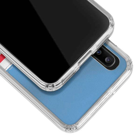 NFL Tennessee Titans White Striped Galaxy A30 Clear Case