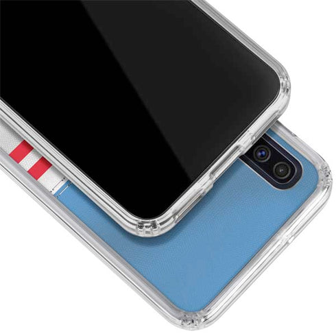 NFL Tennessee Titans White Striped Galaxy A50 Clear Case