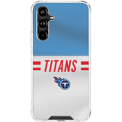 NFL Tennessee Titans White Striped Galaxy A54 5G Clear Case