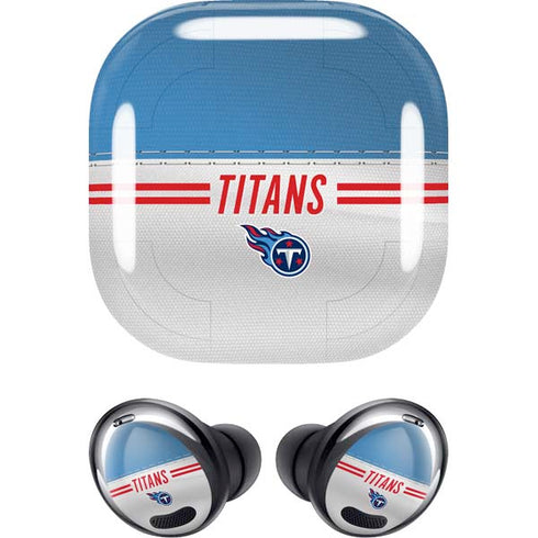 NFL Tennessee Titans White Striped Galaxy Buds Pro Skin