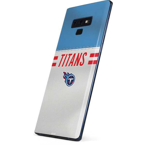 NFL Tennessee Titans White Striped Galaxy Note 9 Skin
