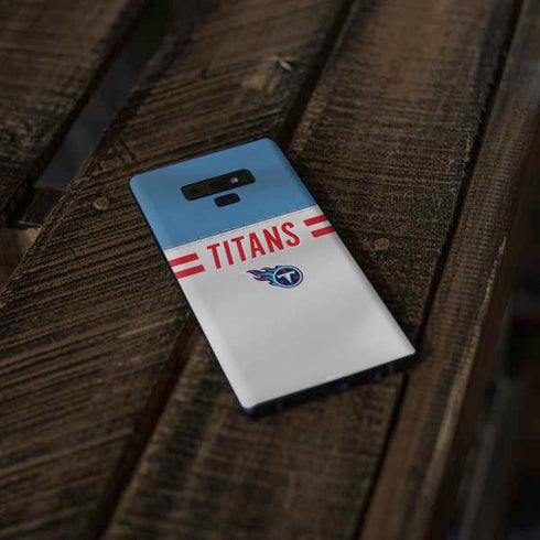 NFL Tennessee Titans White Striped Galaxy Note 9 Skin