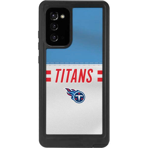 NFL Tennessee Titans White Striped Galaxy Note20 5G Waterproof Case