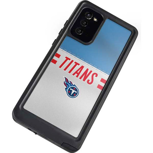 NFL Tennessee Titans White Striped Galaxy Note20 5G Waterproof Case