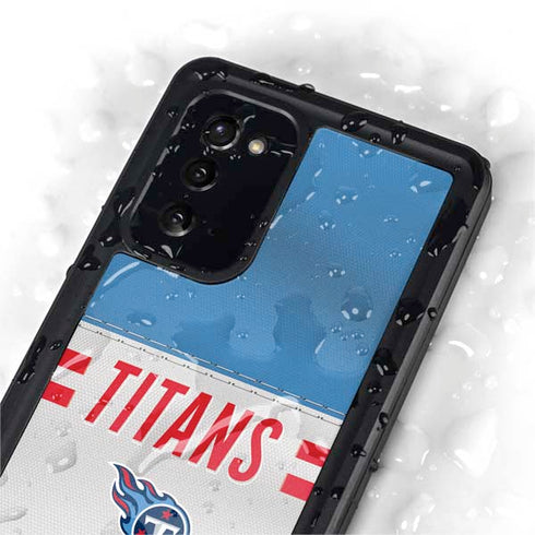 NFL Tennessee Titans White Striped Galaxy Note20 5G Waterproof Case
