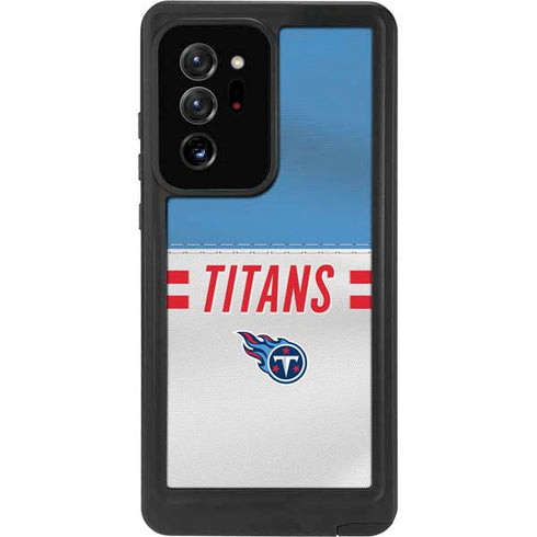 NFL Tennessee Titans White Striped Galaxy Note20 Ultra 5G Waterproof Case
