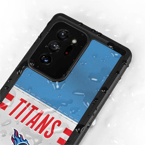 NFL Tennessee Titans White Striped Galaxy Note20 Ultra 5G Waterproof Case