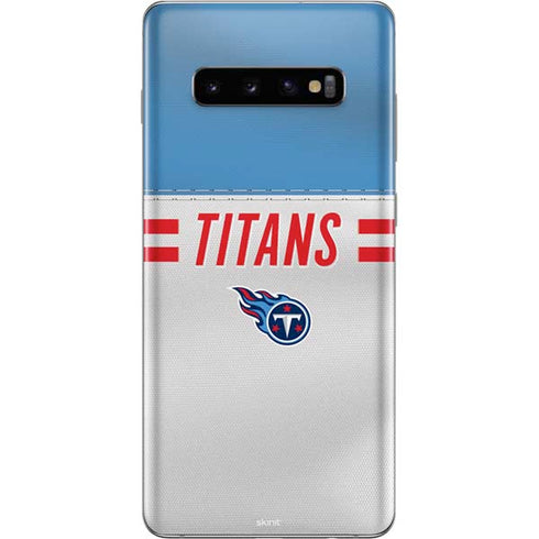 NFL Tennessee Titans White Striped Galaxy S10 Plus Skin