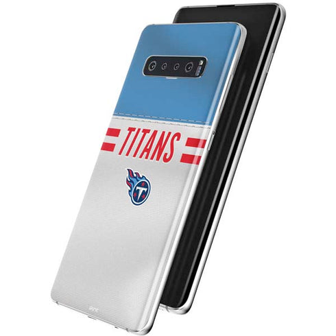 NFL Tennessee Titans White Striped Galaxy S10 Skin