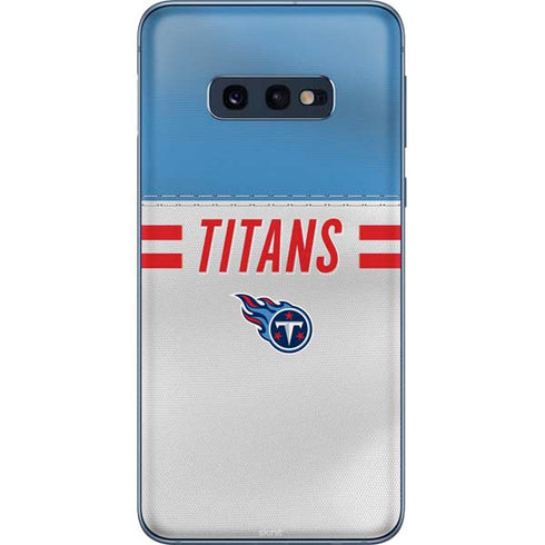 NFL Tennessee Titans White Striped Galaxy S10e Skin